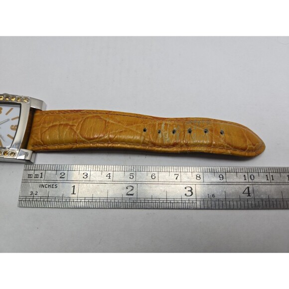 Lucien Piccard Swiss Quartz Tank Orange Crystal Bezel Womens Watch New Battery main image 10
